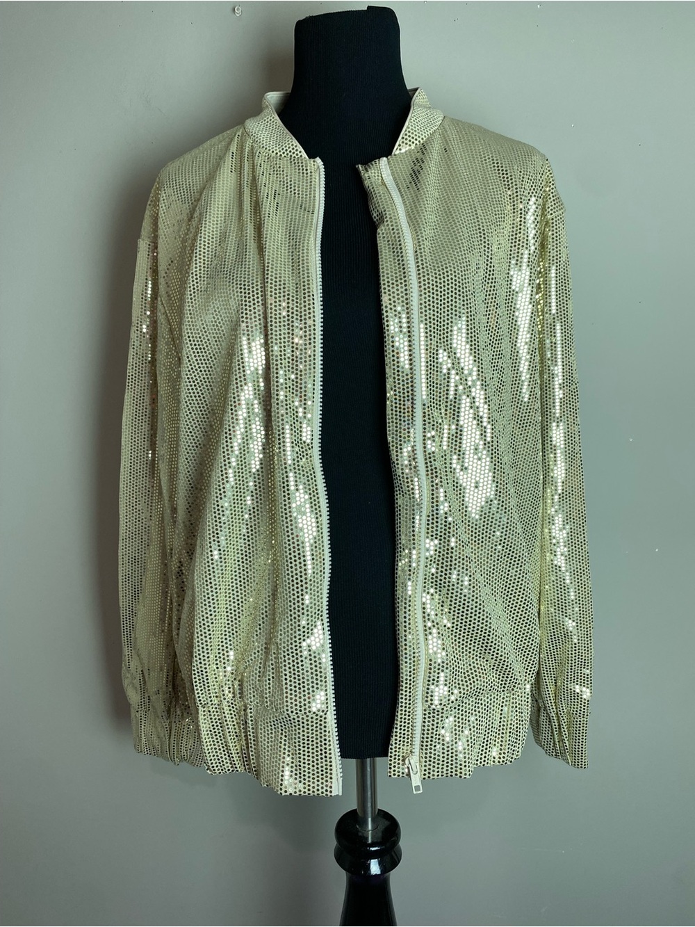 Serra Gold Sequin Bomber Jacket